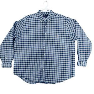 Ralph Lauren Button Down Shirt Men's 2XB Blue Plaid‎ Long Sleeve Blue